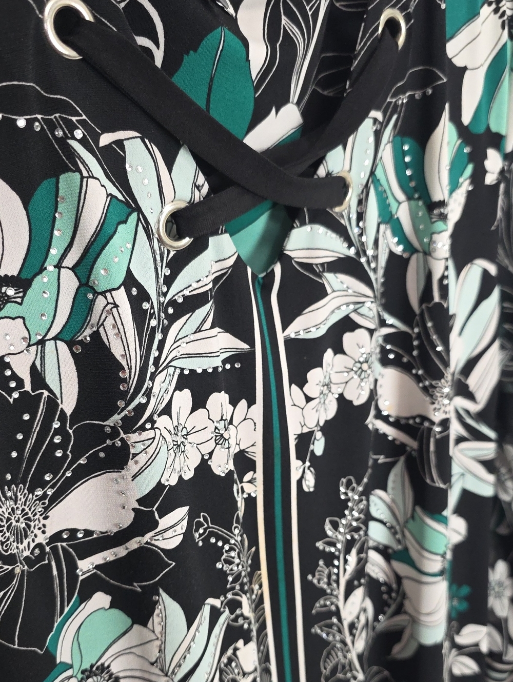 Dress - Black & Teal/ Green